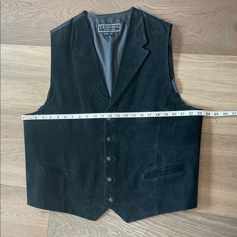 J. Riggings Men’s Black Suede Leather Vest Size XXL
